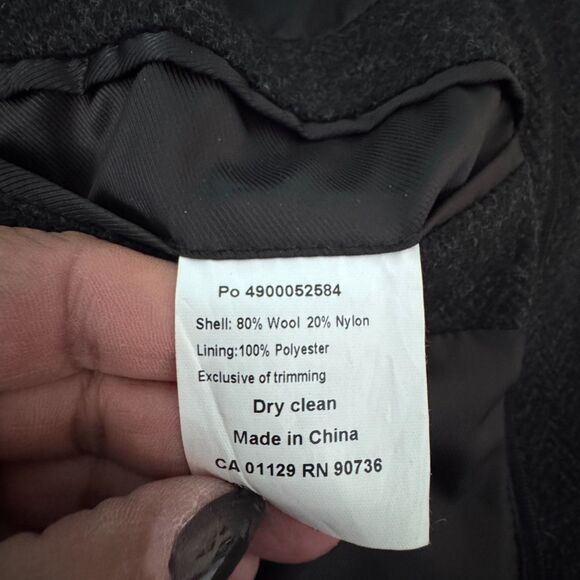 Calvin Klein Men’s 46R Charcoal Gray Wool-Blend Overcoat Classic - Picture 10 of 15